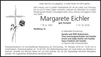 Anzeige von Margarete Eichler von MGO