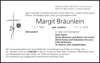 Anzeige von Margit Bräunlein von MGO