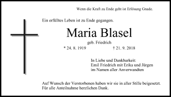 Anzeige von Maria Blasel von MGO