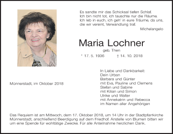 Anzeige von Maria Lochner von MGO