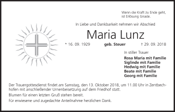 Anzeige von Maria Lunz von MGO