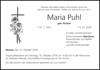 Anzeige von Maria Puhl von MGO