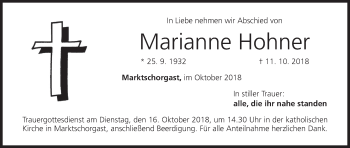 Anzeige von Marianne Hohner von MGO