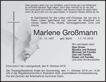 Anzeige von Marlene Großmann von MGO