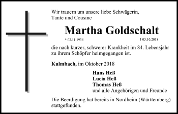 Anzeige von Martha Goldschalt von MGO