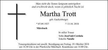 Anzeige von Martha Trott von MGO