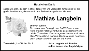 Anzeige von Mathias Langbein von MGO