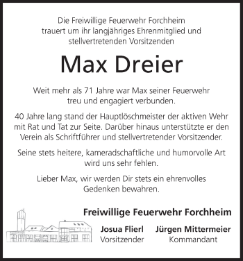 Anzeige von Max Dreier von MGO