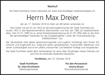 Anzeige von Max Dreier von MGO