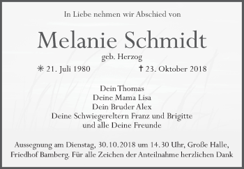 Anzeige von Melanie Schmidt von MGO