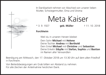 Anzeige von Meta Kaiser von MGO