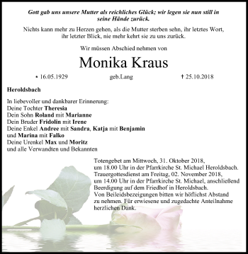 Anzeige von Monika Kraus von MGO