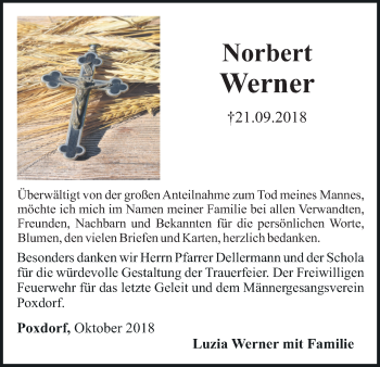 Anzeige von Norbert Werner von MGO