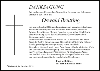 Anzeige von Oswald Brütting von MGO