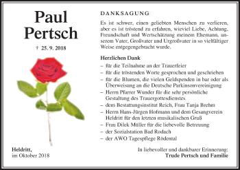 Anzeige von Paul Pertsch von MGO