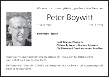 Anzeige von Peter Boywitt von MGO