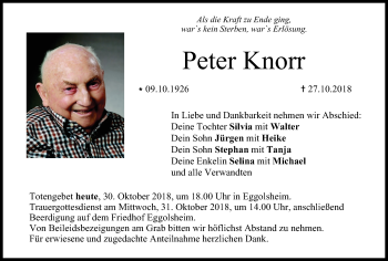 Anzeige von Peter Knorr von MGO