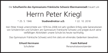 Anzeige von Peter Kriegl von MGO