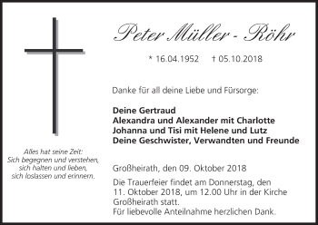 Anzeige von Peter Müller-Röhr von MGO