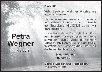 Anzeige von Petra Wegner von MGO