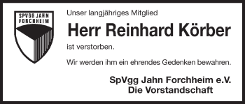 Anzeige von Reinhard Körber von MGO