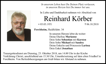 Anzeige von Reinhard Körber von MGO