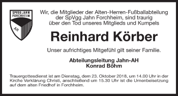Anzeige von Reinhard Körber von MGO