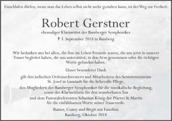 Anzeige von Robert Gerstner von MGO