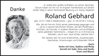 Anzeige von Roland Gebhard von MGO