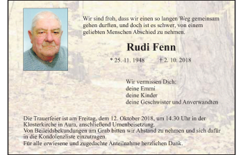 Anzeige von Rudi Fenn von MGO
