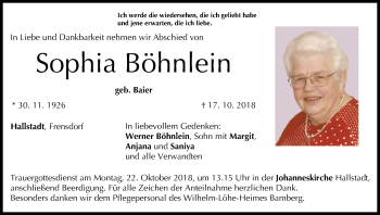 Anzeige von Sophia Böhnlein von MGO