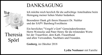 Anzeige von Theresia Spörl von MGO