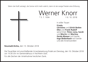 Anzeige von Werner Knorr von MGO