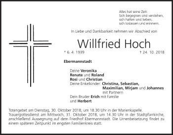 Anzeige von Willfried Hoch von MGO