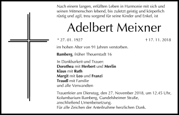Anzeige von Adelbert Meixner von MGO