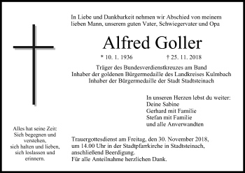 Anzeige von Alfred Goller von MGO