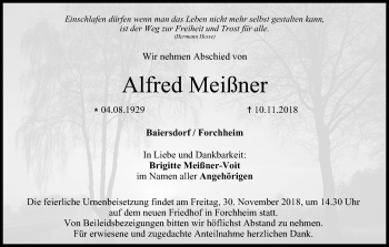 Anzeige von Alfred Meißner von MGO