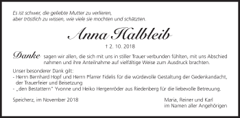 Anzeige von Anna Halbleib von MGO