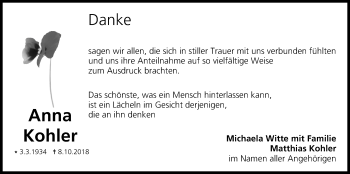 Anzeige von Anna Kohler von MGO