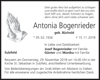 Anzeige von Antonia Bogenrieder von MGO