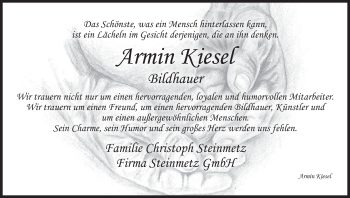 Anzeige von Armin Kiesel von MGO