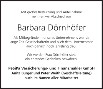 Anzeige von Barbara Dörnhöfer von MGO