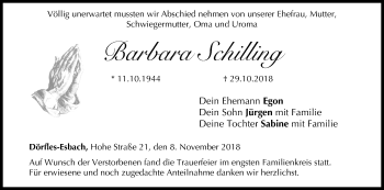 Anzeige von Barbara Schilling von MGO
