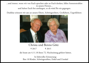 Anzeige von Benno Götz von MGO