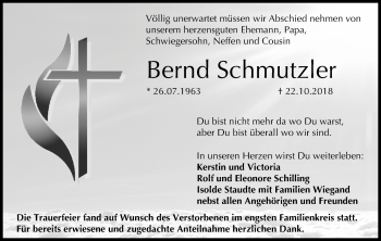 Anzeige von Bernd Schmutzler von MGO
