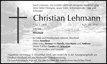 Anzeige von Christian Lehmann von MGO