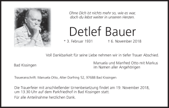 Anzeige von Detlef Bauer von MGO