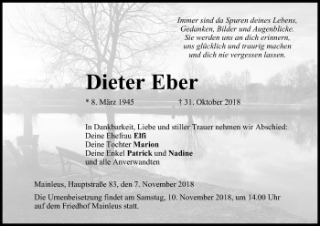 Anzeige von Dieter Eber von MGO
