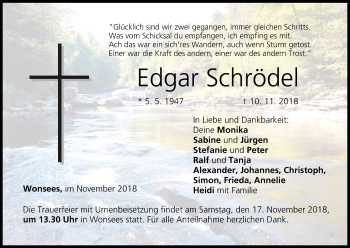 Anzeige von Edgar Schrödel von MGO