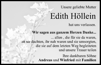 Anzeige von Edith Höllein von MGO